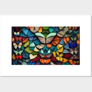 Colorful Butterfly Wings Pattern Posters and Art